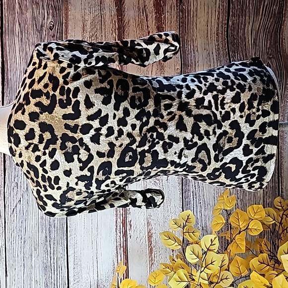 NEW STYLE & CO LEOPARD PRINT 3/4 GATHERED SLEEVE PULLOVER TOP BLOUSE - Picture 5 of 13
